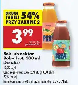 Biedronka Sok lub nektar Bobo Frut, 300 ml oferta