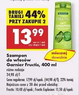 Biedronka Szampon do włosów Garnier Fructis, 400 ml oferta