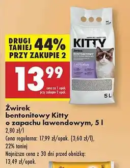 Biedronka Żwirek bentonitowy Kitty o zapachu lawendowym, 5 l oferta