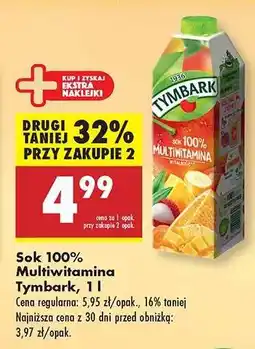 Biedronka Sok 100% Multiwitamina Tymbark, 1 l oferta