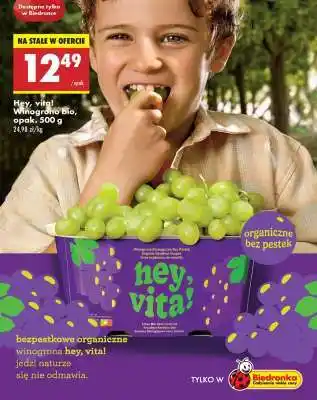 Biedronka Hey, vita! Winogrono bio, opak. 500 g oferta