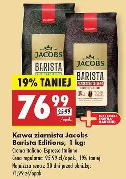 Biedronka KAWA ZIARNISTA JACOBS BARISTA EDITIONS 1 KG oferta