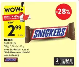 Intermarche Baton SNICKERS 50 g oferta