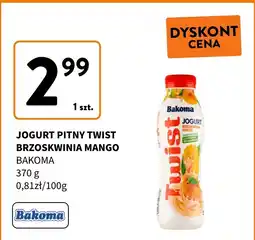 Intermarche Jogurt pitny twist brzoskwinia mango Bakoma oferta