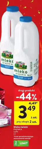 Intermarche Mleko świeże Piątnica 2,0% 1 l oferta