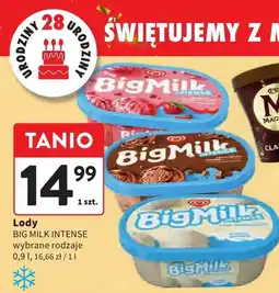 Intermarche Lody Big Milk Intense wybrane rodzaje 0,9 l oferta
