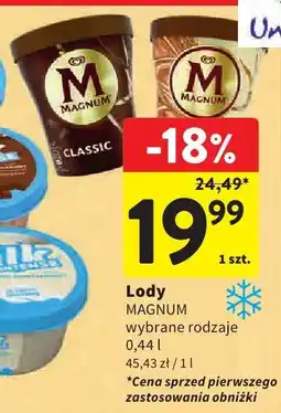 Intermarche Lody Magnum wybrane rodzaje 0,44 l oferta