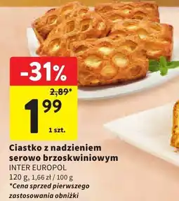Intermarche Ciastko z nadzieniem serowo brzoskwiniowym INTER EUROPOL 120g oferta