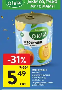 Intermarche Brzoskwinie O LA LA! połówki w syropie 850ml oferta