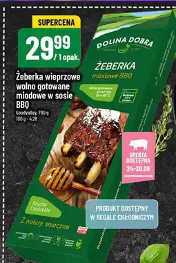 Polomarket Żeberka wieprzowe wolno gotowane miodowe w sosie BBQ Dolina Dobra 700g oferta