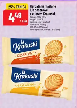 Polomarket Herbatniki maślane lub deserowe z cukrem Krakuski 200-210g oferta