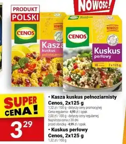 Twój Market Kasza kuskus pełnoziarnisty Cenos, 2x125 g oferta