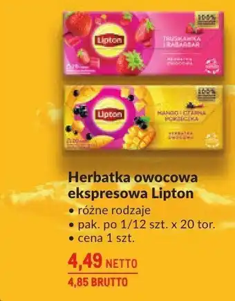 Makro Herbatka owocowa ekspresowa Lipton oferta