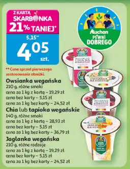 Auchan Owsianka wegańska 210g, różne smaki Auchan oferta
