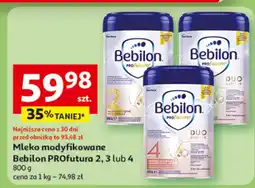 Auchan Mleko modyfikowane Bebilon PROfutura 2, 3 lub 4 800 g oferta