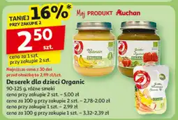 Auchan Deserek dla dzieci Organic 90-125 g oferta