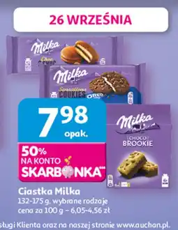Auchan Ciastka Milka różne rodzaje oferta