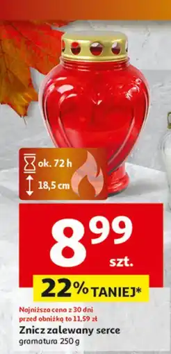 Auchan Znicz szklany serce 72 h oferta