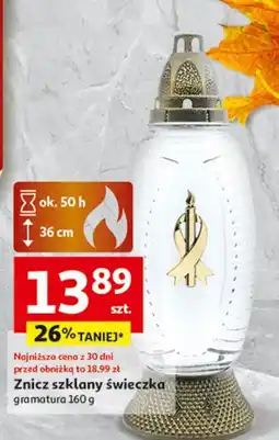 Auchan Znicz szklany świeca oferta