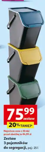 Auchan Zestaw pojemników do segregacji 3 x 25 l oferta