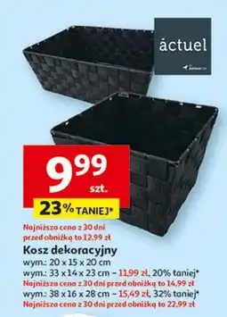 Auchan Koszyk dekoracyjny 38 x 16 28 cm Actuel oferta