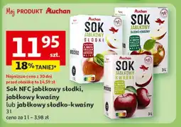 Auchan Sok jabłkowy kwaśny Auchan Różnorodne (Logo Czerwone) oferta
