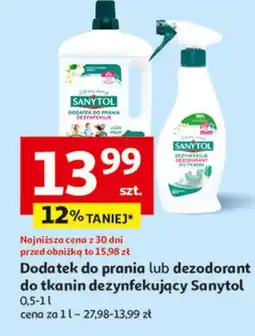 Auchan Dezodorant dezynfekujący do tkanin w sprayu Sanytol oferta
