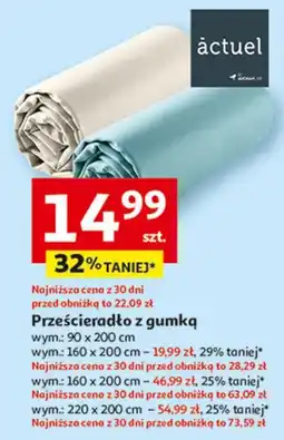 Auchan Prześcieradło z gumką 220 x 200 xm Actuel oferta