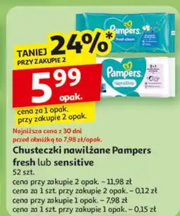 Auchan Chusteczki nawilżane Pampers Fresh Clean oferta