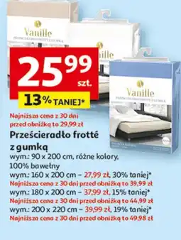 Auchan Prześcieradło frotte z gumką 200 x 220 cm oferta