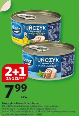 Auchan Tuńczyk w kawałkach sosie własnym Lisner oferta