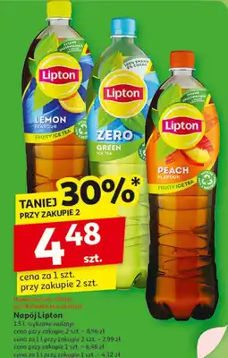 Auchan Herbata mrożona zero Lipton Green Ice Tea oferta
