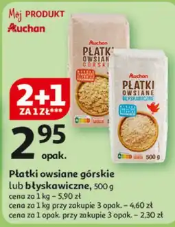 Auchan Płatki owsiane błyskawiczne Auchan Różnorodne (Logo Czerwone) oferta