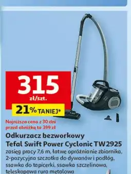 Auchan Odkurzacz swift power cyclonic tw2925 Tefal oferta