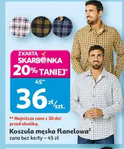 Auchan Koszula męska flanelowa w kratę s-3xl Inextenso By Auchan oferta
