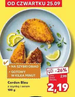 Kaufland Cordon Bleu z szynką i serem 100g Kaufland oferta