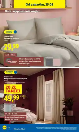 Lidl Poszewka na poduszkę Livarno oferta