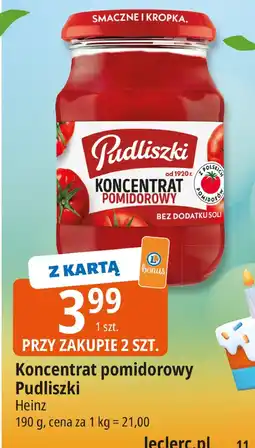 E.Leclerc Koncentrat pomidorowy Pudliszki Heinz oferta
