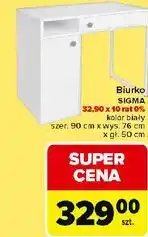 Carrefour Biurko 90 x 76 cm biały Sigma oferta