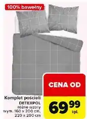 Carrefour Komplet pościeli bawełnianej 220 x 200 + 2 70 80 cm Detexpol oferta