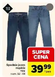 Carrefour Spodnie męskie jeans 32-44 Tex oferta