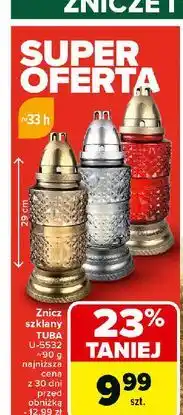 Carrefour Znicz szklany tuba u-5532 oferta