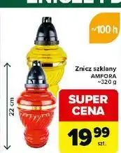 Carrefour Znicz szklany amfora 320 g oferta