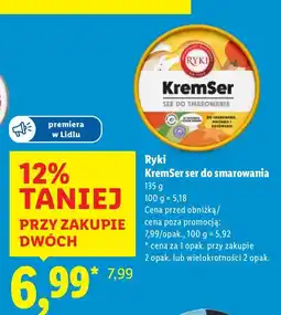 Lidl KremSer ser do smarowania Ryki 135g oferta