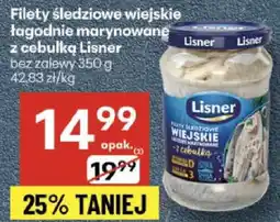 Delikatesy Centrum Filety śledziowe wiejskie łagodnie marynowane z cebulką Lisner 350g oferta