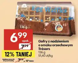 Delikatesy Centrum Gofry z nadzieniem o smaku orzechowym Trésors 136g oferta