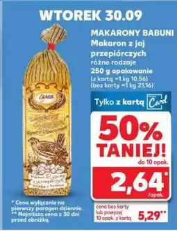 Kaufland MAKARONY BABUNI Makaron z jaj przepiórczych oferta