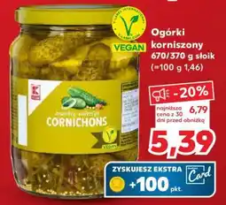 Kaufland Ogórki korniszony 670/370 g słoik oferta