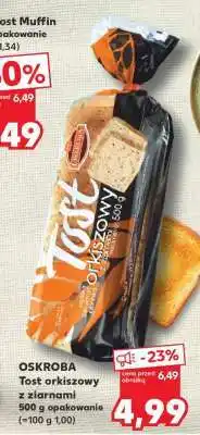 Kaufland OSKROBA Tost orkiszowy z ziarnami 500 g opakowanie oferta