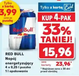 Kaufland RED BULL Napój energetyzujący 4 x 0,25 l puszka 1 l opakowanie oferta